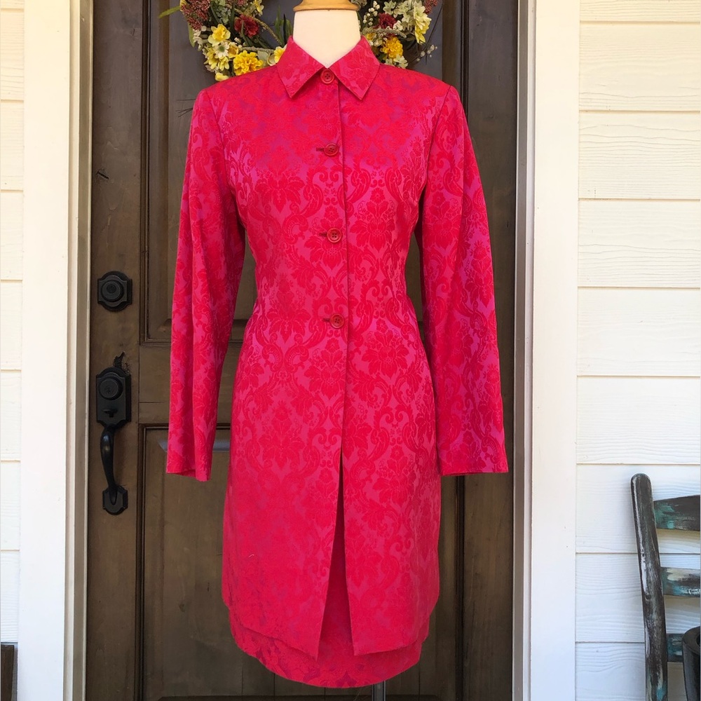 Elegant Pink Jacquard Dress